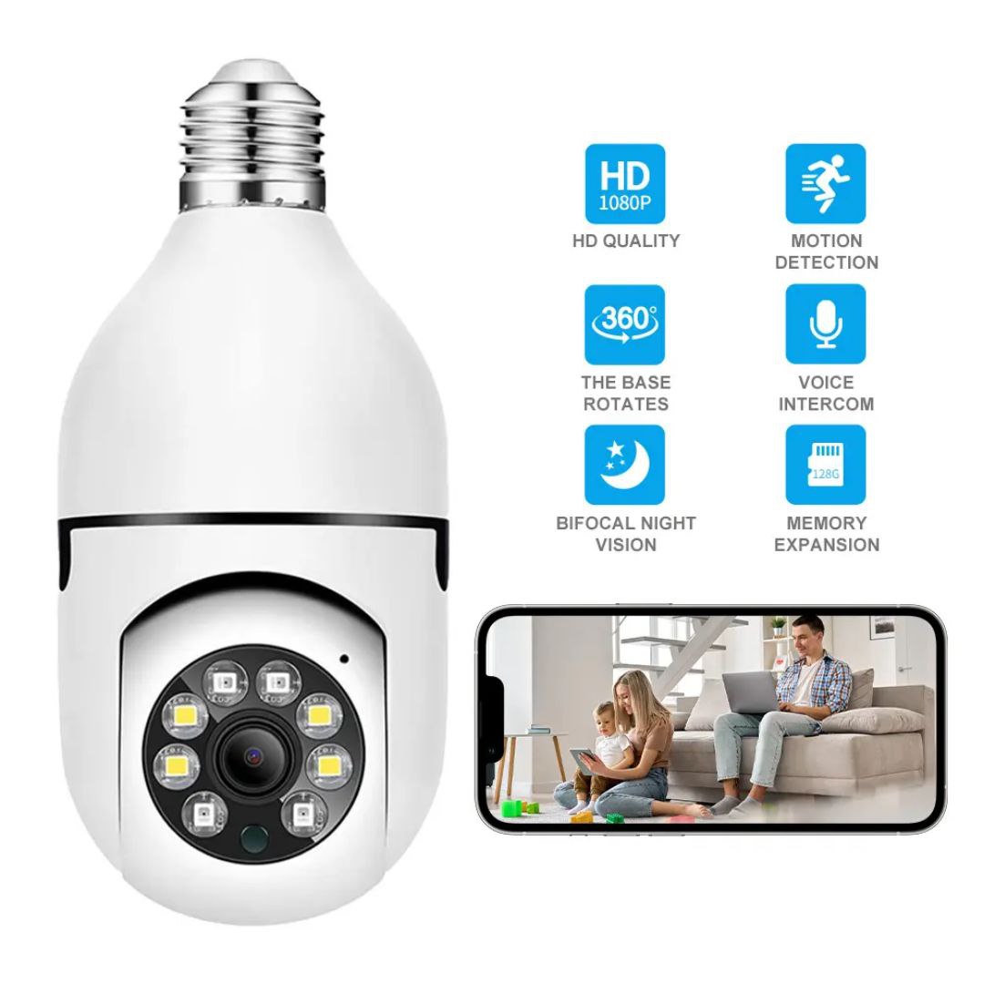 PTZ Bulb WiFi Camera 1Mp