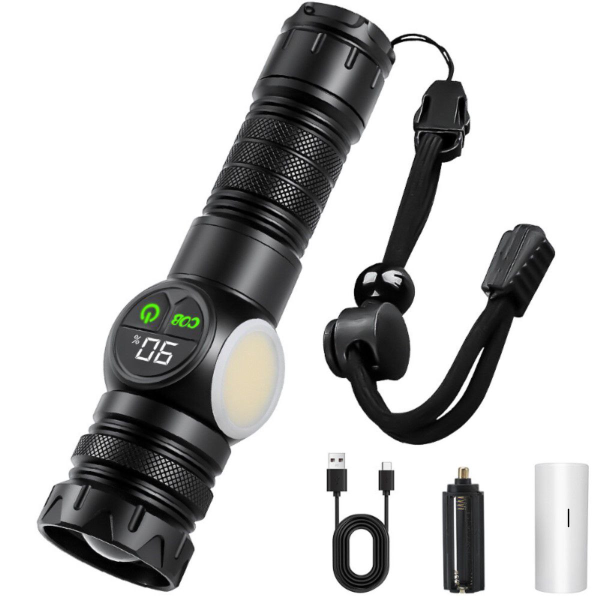 GearUP K60 Rechargeable Flashlight 10W COB + LED Torchlight Zoom light